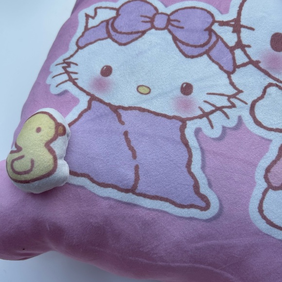 Sanrio Hello Kitty And Charmmy Kitty Pink Plush Pillow | Cute Kawaii Decorations - Picture 2 of 7